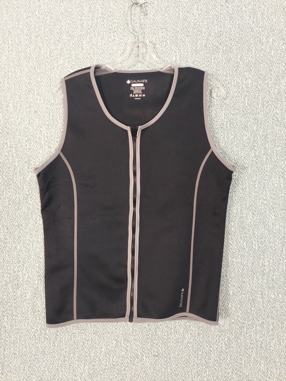 SaunaFX Black Zip-Up Neoprene Sweat Vest